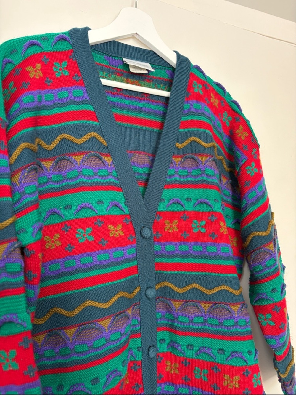 La Dame Australia Multi-Color Knit Cardigan Large - Picture 4 of 5